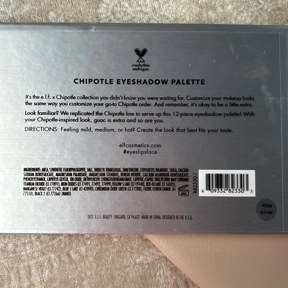 Brand New Elf x Chipotle Mexican Eyeshadow Palette & 10-Piece Brush Set w/ Pouch